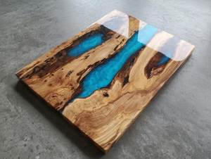 Planche à découper en résine artisanale de qualité supérieure, planche à découper en bois et résine époxy pour restaurant et hôtel - Product Image 2