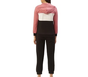 Women Color Blocking Tracksuit Set Full Sleeve Half-<b>Zip</b> Sporty Casual With Side Pockets Elastic Waist Autumn Wear - Product Image 4