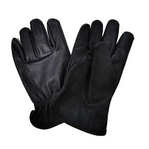 Winter Fleece Lined Black Soft Sheepskin Leather <b>Gloves</b> Insulated <b>Warm</b> Outdoor Driving <b>Work</b> Safety <b>Gloves</b> for Cold Weather - Product Image 2