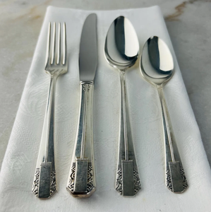 Vintage Silver Metal Tableware <b>Table</b> <b>Top</b> Decoration Use Silver Plated Finishing Kitchen Cutlery Embossed Design <b>mirrored</b>, steel - Product Image 1