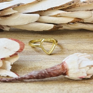 Latest High Demand Heart <b>Ring</b> Boho Brass <b>Rings</b> For Women 18k Gold Plated Cutout <b>Dainty</b> Minimalist Jewelry Wholesale/OEM/ODM - Product Image 1