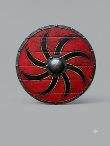 Nuevo escudo redondo Viking Premium de acero y madera de 24 pulgadas con acabado con recubrimiento en polvo, logotipo personalizado, LARP, venta al por mayor, OEM - Product Image 1