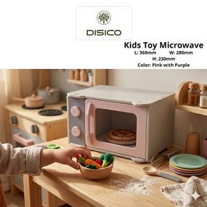 Kids Toy <b>Microwave</b> Kitchen Toys <b>Set</b> American Pine Plywood Durable Safe Material Smooth Edge 5 to 7 Years - Product Image 6