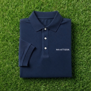 Camisa de Hombre Azul Marino, Tejido Sólido de Secado Rápido, Manga Corta, Cuello Clásico, Informal, para Golf, Negocios, Uniforme, OEM, ODM, Venta al Por Mayor - Product Image 6