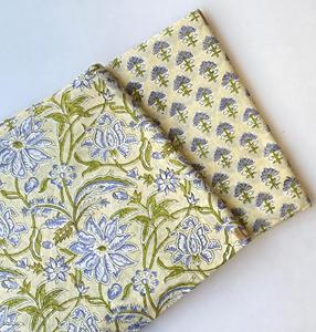 Tela de Algodón con Estampado Artesanal en Bloques de Madera de la India, para Decoración del Hogar, Proveedor Directo de Fábrica - Product Image 1