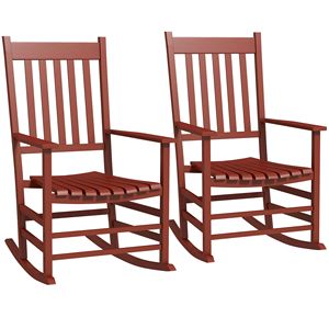Set di 2 Sedie a Dondolo da Esterno con Curve Delicate, Dondoli da Giardino in Legno ad Alta Densità per Prato, Giardino e Portico, Mobili per Uso Esterno - Product Image 1