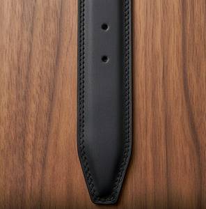 Ceinture Urban Classics en cuir véritable, décontractée, noire unie, respirante, avec boucle ardillon en alliage, durable, moulée en une seule pièce, taille personnalisable - Product Image 3