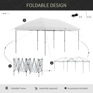 10x19 off White Pop up <b>Canopy</b> Heavy Duty Party <b>Tent</b> with Easy Steels Adjustable Height for Patio Backyard Garden Use - Product Image 4