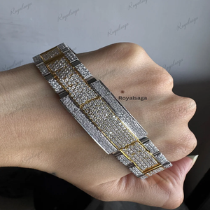 Customised Gold Plated VVS Moissanite Diamond Hip Hop Watch for Men Women Luxury Bust Down Mechanical Watch - Product Image 5