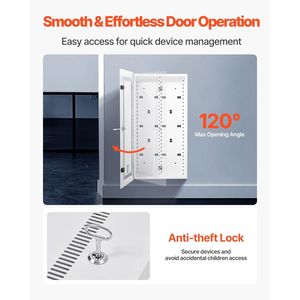 Armadio Strutturato per Media da 28 Pollici con Porta Ventilata a Cerniera, Scatola per Gestione Cavi Multimediali con Armadietti di Rete - Product Image 6