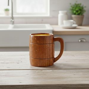 แก้วไม้ทรงกลมแบบมีหูจับ ดีไซน์มินิมอล สำหรับชาหรือกาแฟ โดย Universal Overseas Indian Crafts - Product Image 3