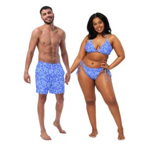 Custom Floral Print Matching Couple Swimwear Set High Quality <b>String</b> Bikini Beachwear Outfits - Product Image 3