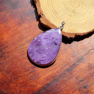 Pendentif en argent sterling 925 bijoux charoite pendentif fait à la main pendentif déclaration cadeaux pour un ami - Product Image 5