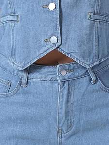 Ensemble deux pièces été pour femmes et filles, t-shirt et short en coton uni - Product Image 4