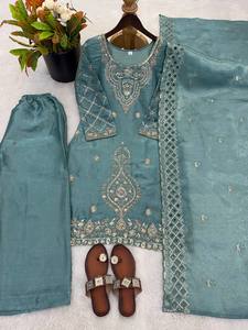 Premium Embroidered Salwar Suit Set with Dupatta | Wedding & Party Wear <b>Kurta</b> Set - Product Image 2