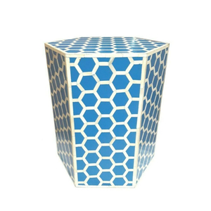 Table d'appoint ronde Art Déco en os incrusté noir et blanc, faite à la main, pour la décoration intérieure, vente en gros - Product Image 3