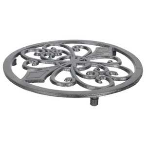 Copper Finish Floral Cast Iron <b>Trivet</b> Round Metal Pot Stand Heavy Duty Heat Resistant Table Protector <b>Kitchen</b> Hot Pad Accessory - Product Image 4