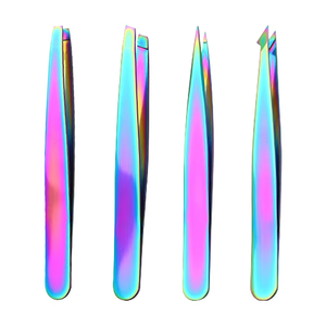 Ensemble de 4 pinces à épiler plates et pointues, ensemble de pinces à épiler pour sourcils - Product Image 1
