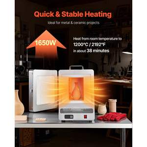 Horno Eléctrico de 1650W con Control de Temperatura PID Digital, Horno de Fusión, Recocido de Metales, Cocción de Cerámica, Temperatura Máxima Industrial - Product Image 3