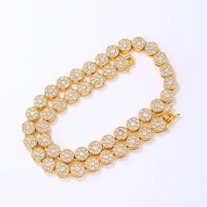 Pendentif Hip Hop en Moissanite de Luxe, Chaîne Croix en Laiton 10mm Plaqué Or, Bijou de Haute Qualité pour Usage Quotidien, Collier Unisexe - Product Image 6