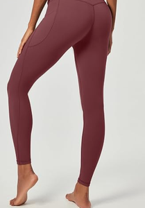 HAWK SPORTS INDUSTRIES Leggings longs sans couture taille haute pour femme, couleur unie, tissu extensible en spandex tricoté, respirant - Product Image 5