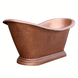 Baignoire autoportante en cuivre martelé fait main, double extrémité, finition antique, en cuivre pur, à prix avantageux - Product Image 3