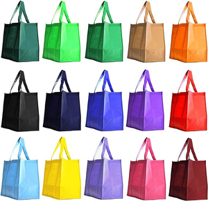 Sac fourre-tout vert non tissé, uni, écologique, réutilisable, avec poignées, design tissé écologique, fournisseur OEM - Product Image 6