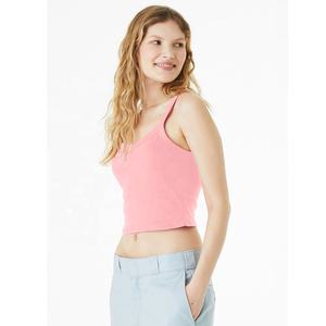 BELLA + CANVAS Micro Rib Spaghetti Strap Tank algodón/poliéster transpirable Ladies Micro Rib Spaghetti Strap Crop Tank - Product Image 1