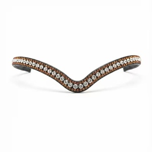 Frontal en cuir pour cheval orné de cristaux et de strass, style anglais, et articles d'équitation de course - Product Image 4