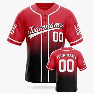 Maillot de baseball personnalisé à dégradé jaune et noir 100 % polyester à séchage rapide, chemise d'équipe entièrement boutonnée, fournisseur OEM en gros - Product Image 5