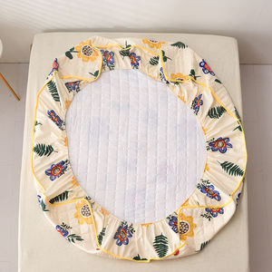 100% Polyester Quilted Floral Printed <b>Bed</b> <b>Sheet</b> <b>Queen</b> King Size Washable Breathable Mattress Protector Wholesale - Product Image 5