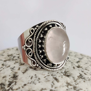 Rose Quartz Handmade <b>Ring</b> Gemstone Jewelry Healing <b>Crystal</b> Statement <b>Ring</b> Unique Gift - Product Image 2