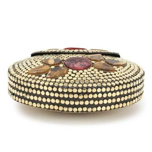 Ethnic Mosaic Travel Clutch <b>Bag</b> for Saree Lehenga <b>Evening</b> Lightweight Eco-Friendly Modern Luxury Daily Fashion Metal Crafts - Product Image 2
