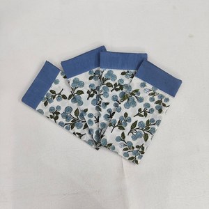 Mantel de algodón 100% puro con estampado a mano indio en denim y azul bebé, diseño de borde, cubierta de mesa para fiestas - Product Image 5