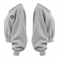Sweat-shirt surdimensionné vintage personnalisé pour femme, éco-responsable, à manches ballon, en molleton, coupe courte, fabrication directe usine