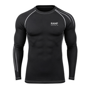 เสื้อรัดกล้ามเนื้อพิมพ์ลายทั้งตัวสำหรับ MMA BJJ แห้งเร็ว ทรงเข้ารูป ผลิตจากโพลีเอสเตอร์ แขนสั้น เหมาะสำหรับออกกำลังกายสำหรับผู้ชาย - Product Image 1