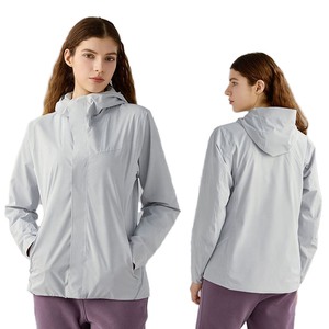Chaqueta de Forro Polar para Mujer, Ligera, Resistente al Agua y al Viento, con Capucha, Chaqueta de Exterior con Cremallera Completa para Senderismo y Caminatas - Product Image 2