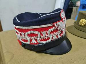 Gorra táctica bordada en rojo y azul marino con emblema de águila plateada y corona, gorra formal de visera para hombre - Product Image 5