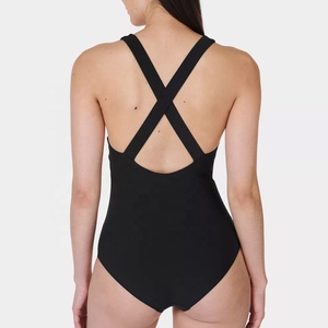 Traje de baño bikini triangular de poliéster de cintura alta para mujer, personalizado, color liso, sexy, sin espalda, estampado, colección 2026 - Product Image 2