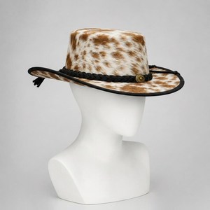 Sombrero de Vaquero de Cuero con Estampado de Vaca, Bordado 3D, Unisex, para Adultos, Estilo Casual para Exteriores, Estilo Europeo y Americano, 54-56 cm - Product Image 2