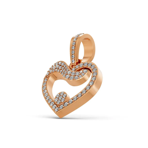 Lab Grown Diamond Heart Pendant <b>Necklace</b> 14K Yellow Gold IGI Certified Pave Diamond Open Heart Women's Elegant Wedding Jewelry - Product Image 2