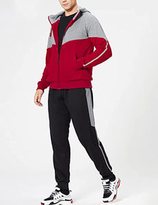 Conjunto Deportivo para Hombre con Bloques de Color, Sudadera con Cierre y Pantalones Jogger, Ropa Deportiva Informal para Correr y Entrenar - Product Image 3