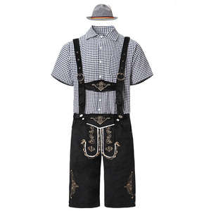 Traje Bávaro para Hombre para el Oktoberfest – Lederhosen de Cuero Genuino con Bordado Alpino Clásico y Artesanía Duradera - Product Image 3