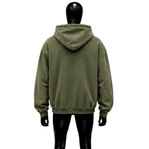 Sweat à capuche zippé décontracté olive coupe oversize, imprimé étoiles géométriques, veste polaire décontractée, coupe régulière, pour l'automne, légère, chaude et confortable - Product Image 2