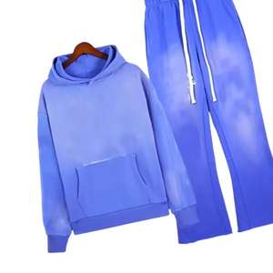 Nuevo conjunto de chándal personalizado de 2 piezas con pantalones acampanados para hombre, conjunto de dos piezas con top corto, pantalones acampanados y sudadera con capucha para hombre - Product Image 3