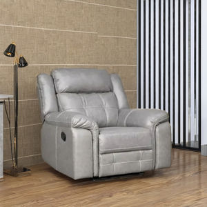 COLECCIÓN ITALIAN SILLA RECLINER MEDIO CUERO CON PLANEADOR - Product Image 1