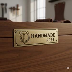 Étiquette de meuble en métal imperméable avec logo gravé personnalisé de marque de luxe - Product Image 1