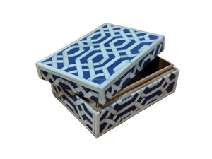 Excellent Quality Bone Inlay Box Navy Blue Spider Pattern Jewelry Box for <b>Rings</b> or Earrings Use Available for Worldwide Supply - Product Image 2