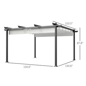 Pergola Retrattile con Tenda per Riparo Esterno e Elemento Decorativo - Product Image 2