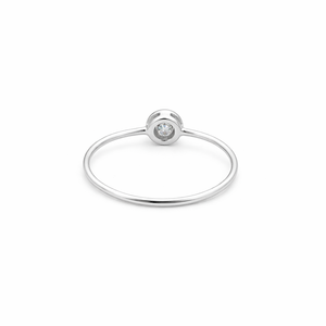 Bague solitaire en or massif 14 carats avec diamant de laboratoire taille ronde, bagues de fiançailles, vente en gros, bague en or blanc sertie clos - Product Image 2